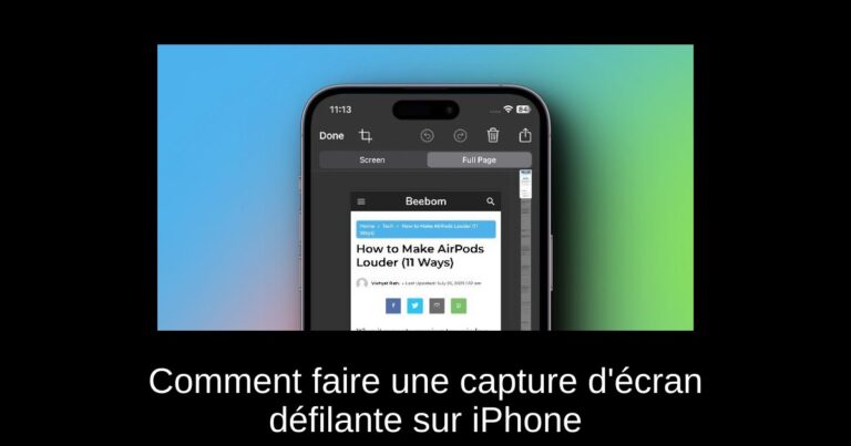 Comment faire une capture d'écran défilante sur iPhone