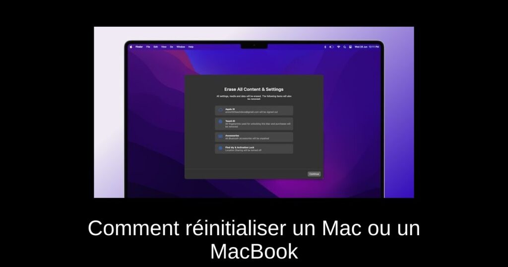 Comment réinitialiser un Mac ou un MacBook