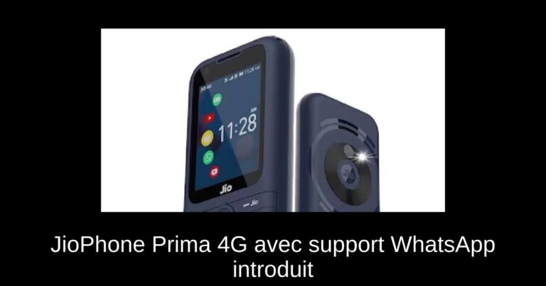JioPhone Prima 4G avec support WhatsApp introduit