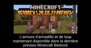 L’armure d’armadillo et de loup maintenant disponible dans la dernière preview Minecraft Bedrock