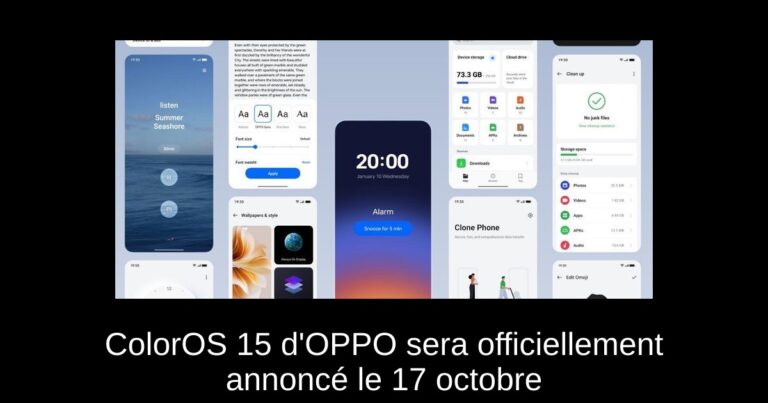 ColorOS 15 d'OPPO sera officiellement annoncé le 17 octobre