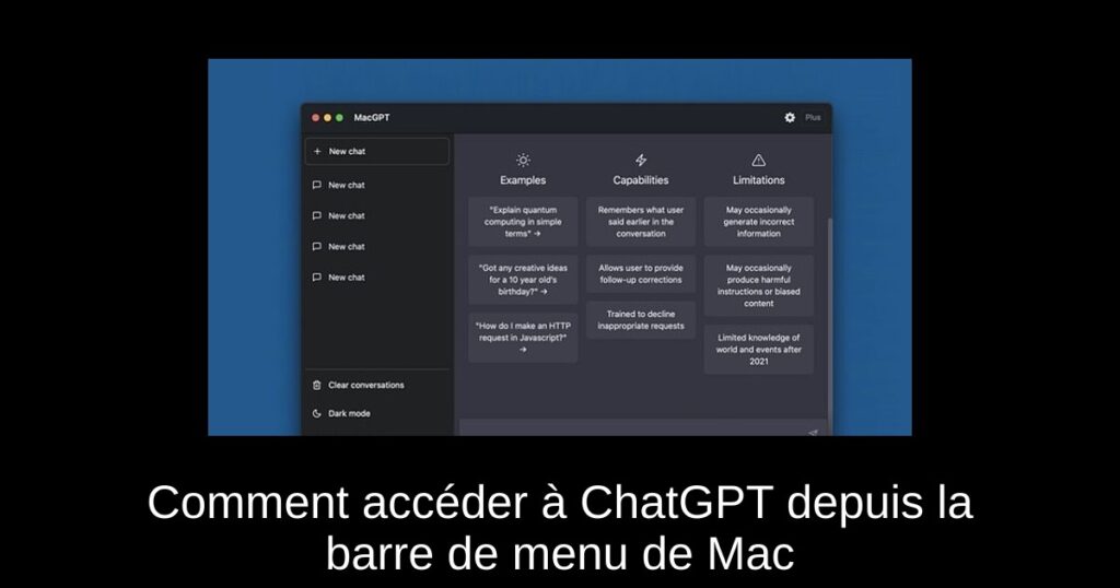 Comment accéder à ChatGPT depuis la barre de menu de Mac