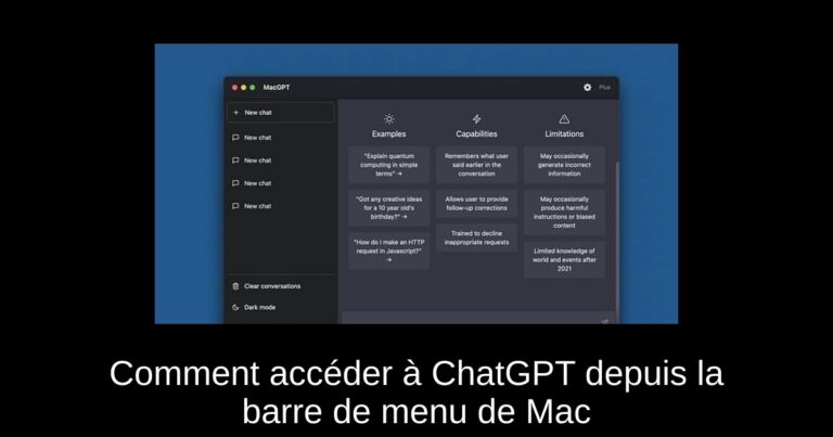 Comment accéder à ChatGPT depuis la barre de menu de Mac