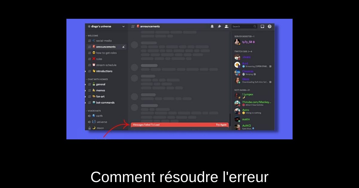 Comment résoudre l'erreur “Messages échoués à charger” sur Discord sous Windows