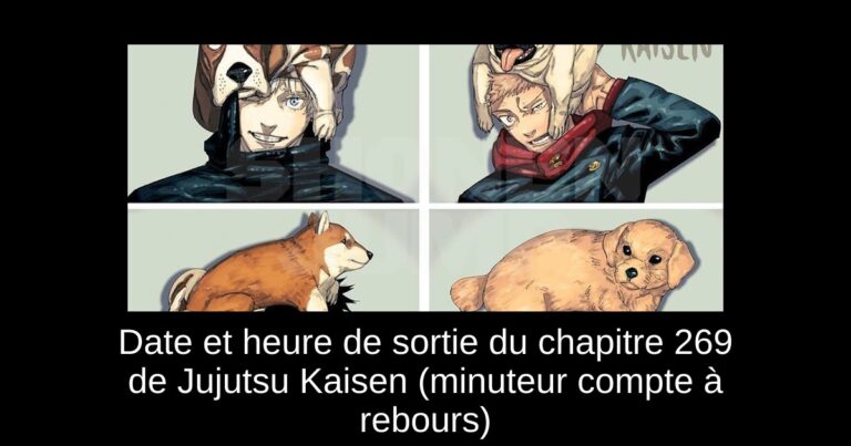 Date et heure de sortie du chapitre 269 de Jujutsu Kaisen (minuteur compte à rebours)