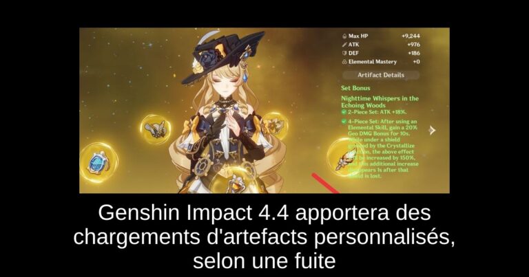 Genshin Impact 4.4 apportera des chargements d'artefacts personnalisés, selon une fuite