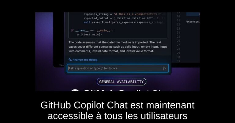 GitHub Copilot Chat est maintenant accessible à tous les utilisateurs