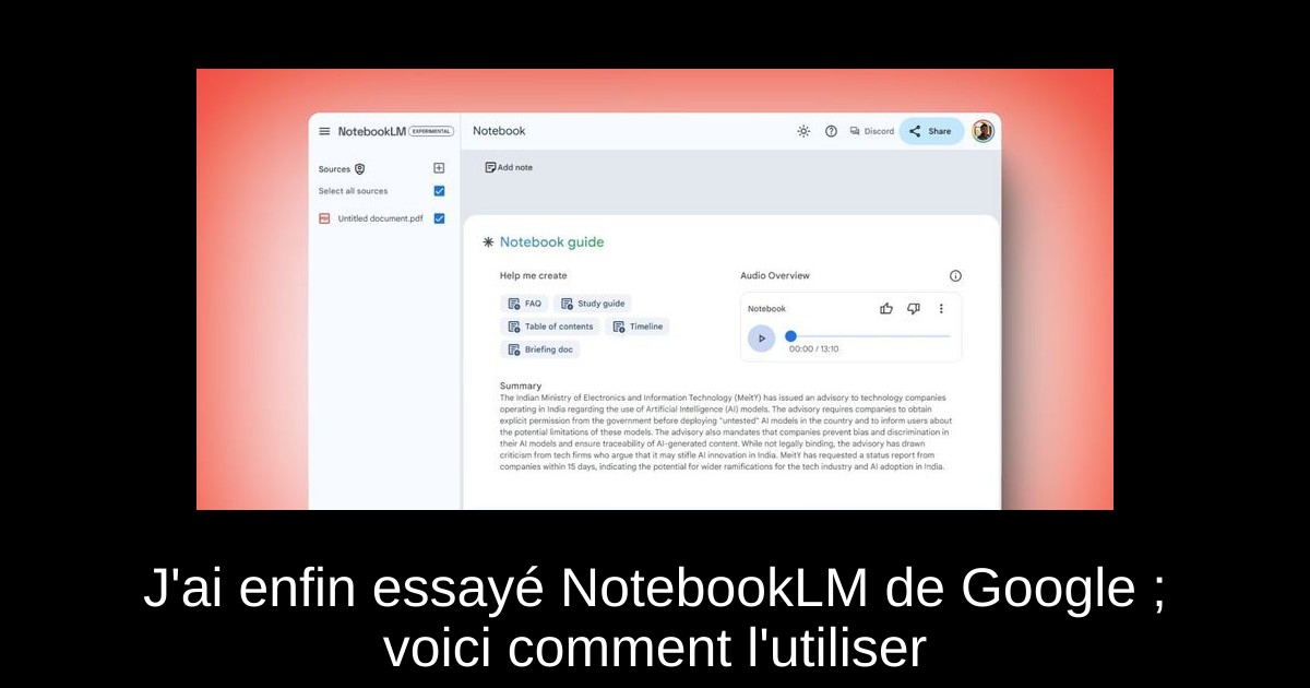 J'ai enfin essayé NotebookLM de Google ; voici comment l'utiliser
