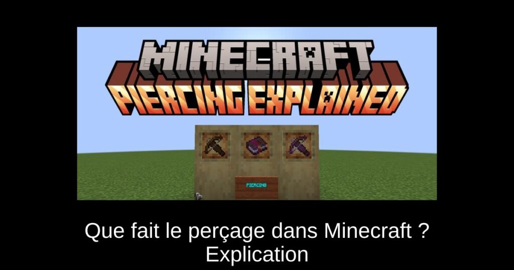 Que fait le perçage dans Minecraft ? Explication