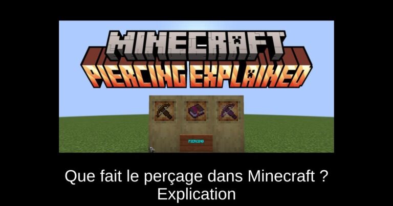 Que fait le perçage dans Minecraft ? Explication