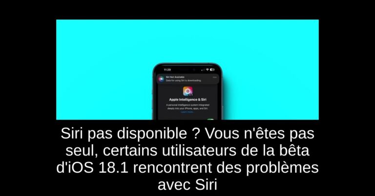 Siri pas disponible ? Vous n'êtes pas seul, certains utilisateurs de la bêta d'iOS 18.1 rencontrent des problèmes avec Siri