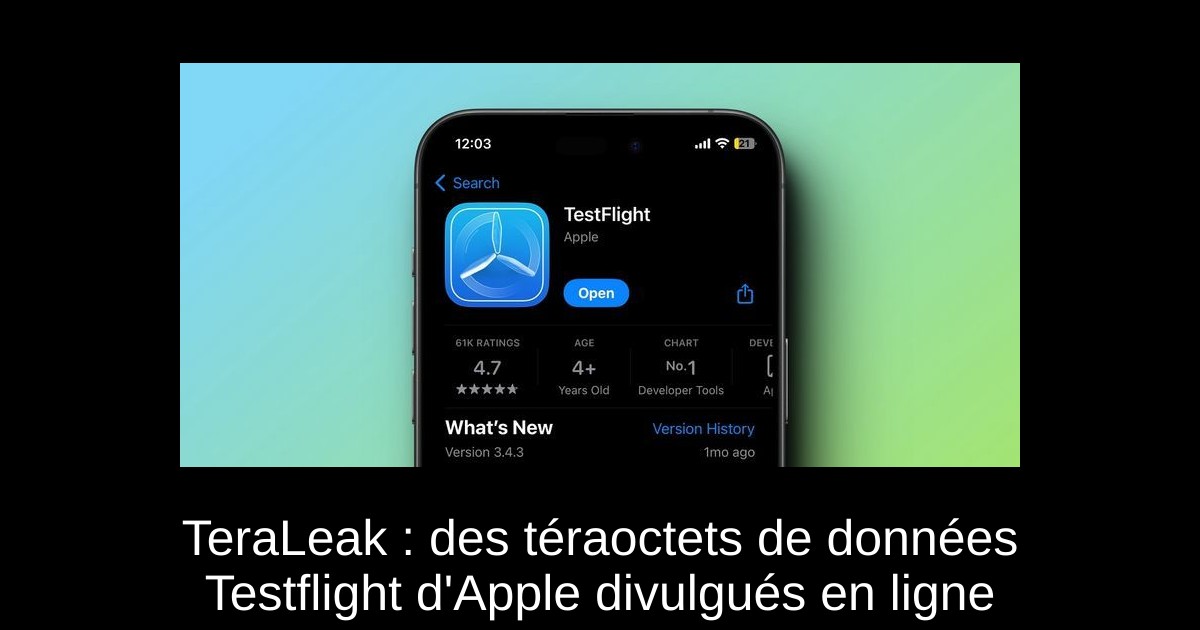 TeraLeak : des téraoctets de données Testflight d'Apple divulgués en ligne