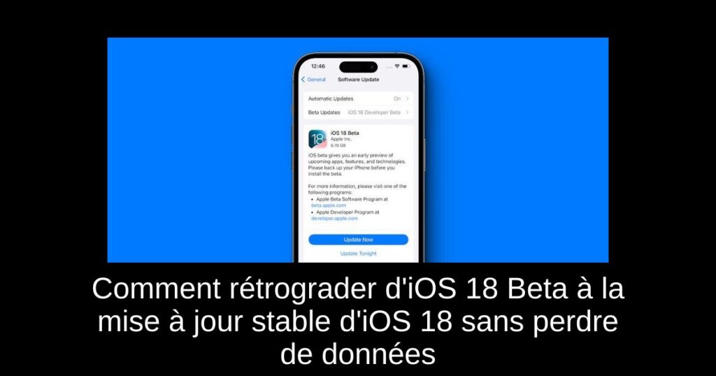 Comment rétrograder d’iOS 18 Beta à la mise à jour stable d’iOS 18 sans perdre de données