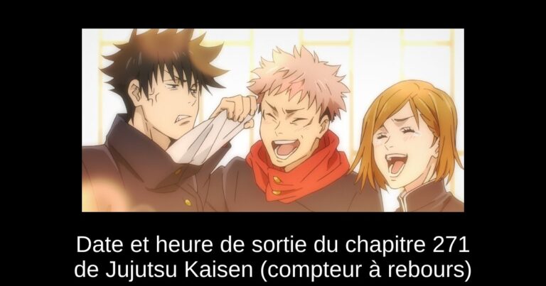 Date et heure de sortie du chapitre 271 de Jujutsu Kaisen (compteur à rebours)