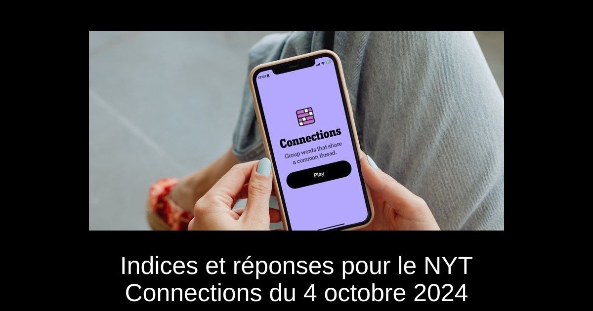 Indices et réponses pour le NYT Connections du 4 octobre 2024