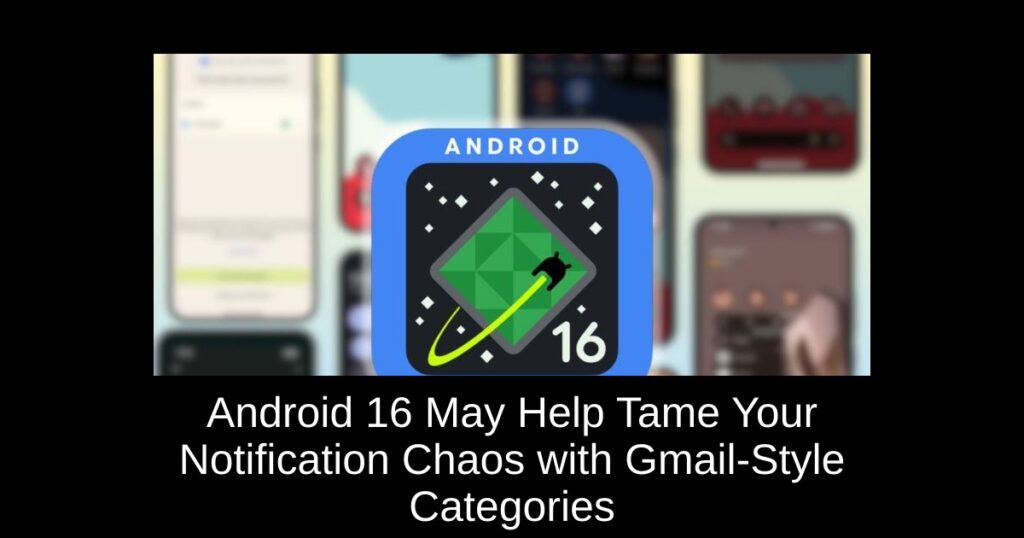 Android 16 May Help Tame Your Notification Chaos with Gmail-Style Categories