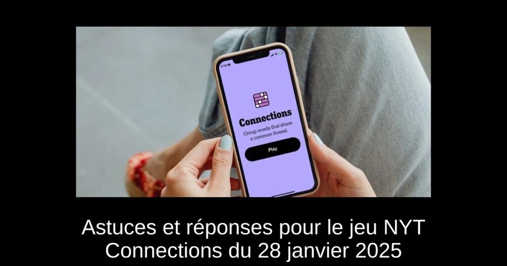 Astuces et réponses pour le jeu NYT Connections du 28 janvier 2025