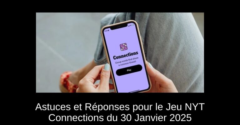 Astuces et Réponses pour le Jeu NYT Connections du 30 Janvier 2025