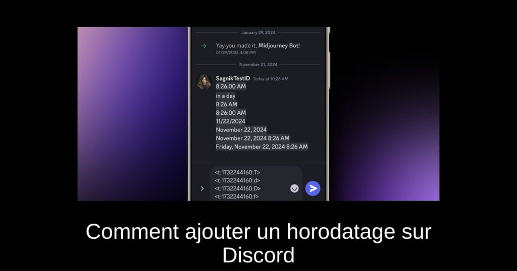 Comment ajouter un horodatage sur Discord