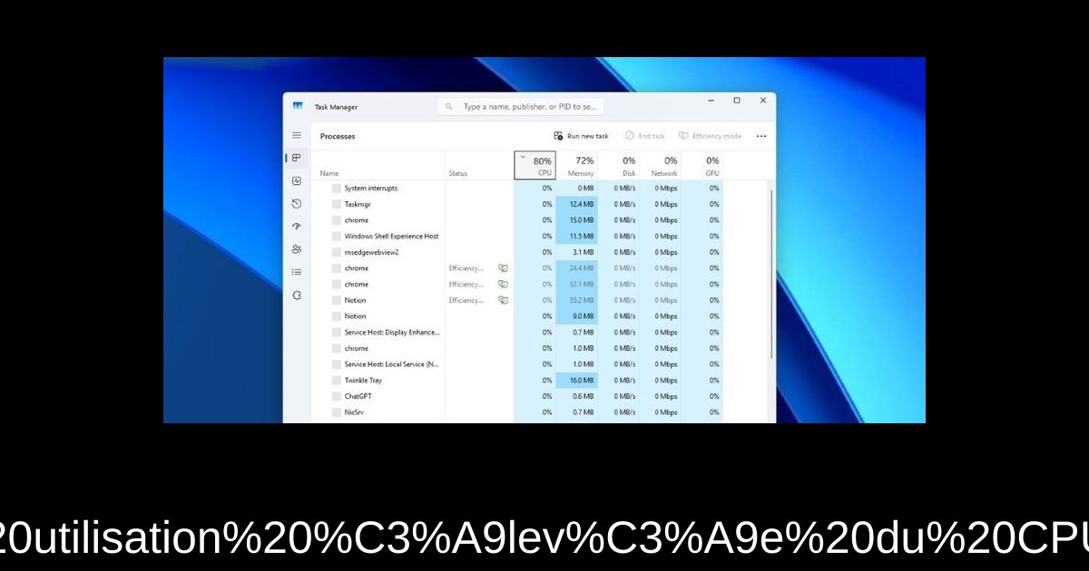 Comment résoudre une utilisation élevée du CPU (100%) sous Windows 11