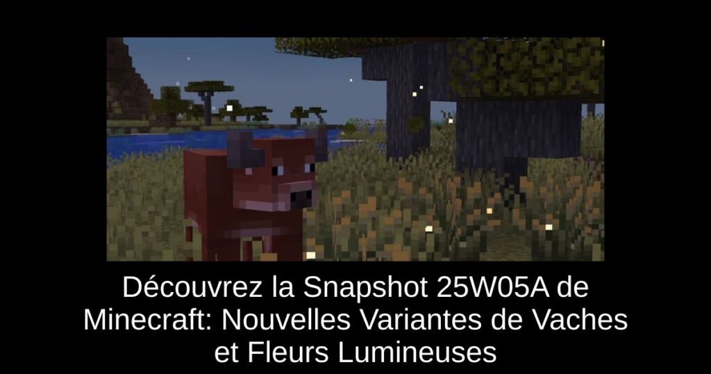 Découvrez la Snapshot 25W05A de Minecraft: Nouvelles Variantes de Vaches et Fleurs Lumineuses