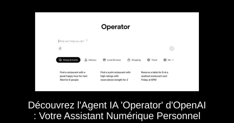 Découvrez l'Agent IA 'Operator' d'OpenAI : Votre Assistant Numérique Personnel