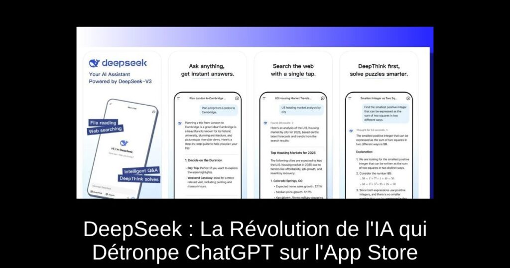 DeepSeek : La Révolution de l’IA qui Détronpe ChatGPT sur l’App Store