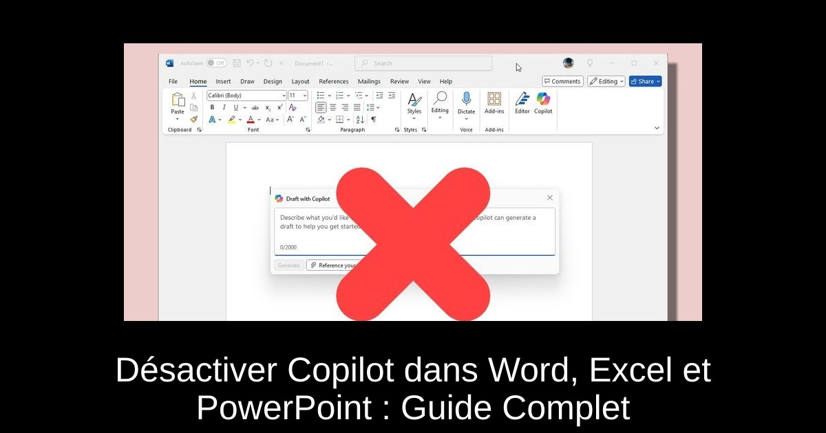 Désactiver Copilot dans Word, Excel et PowerPoint : Guide Complet