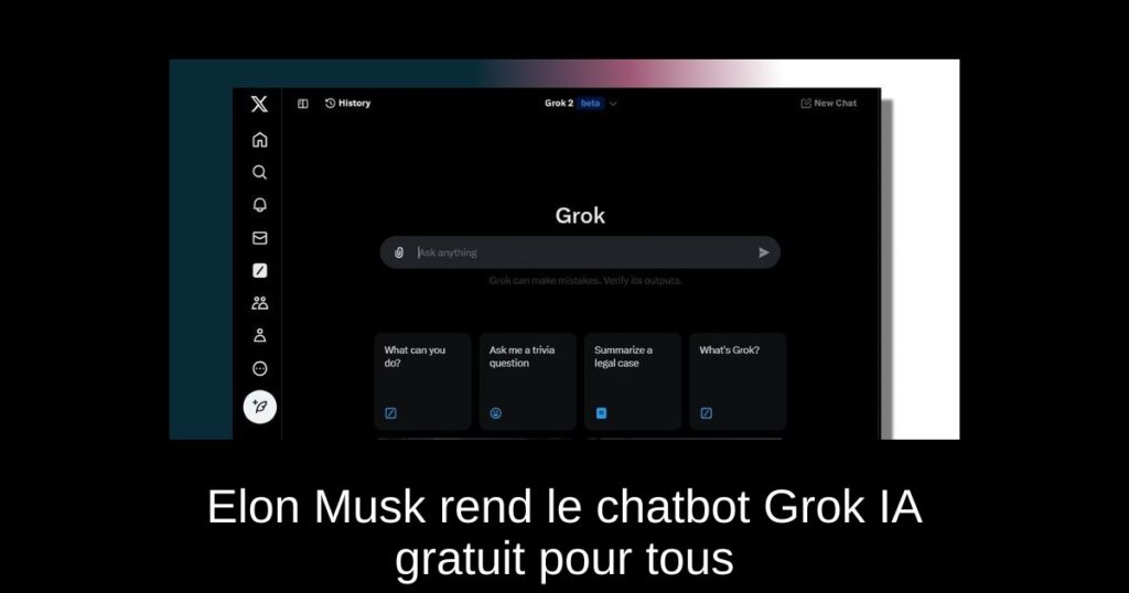 Elon Musk rend le chatbot Grok IA gratuit pour tous