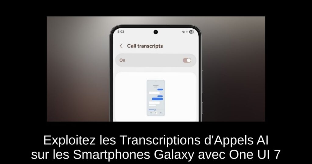 Exploitez les Transcriptions d&rsquo;Appels AI sur les Smartphones Galaxy avec One UI 7