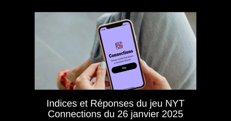 Indices et Réponses du jeu NYT Connections du 26 janvier 2025