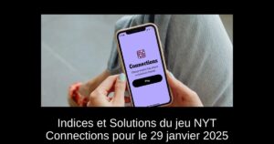 Indices et Solutions du jeu NYT Connections pour le 29 janvier 2025