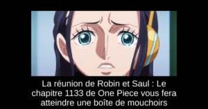 La réunion de Robin et Saul : Le chapitre 1133 de One Piece vous fera atteindre une boîte de mouchoirs