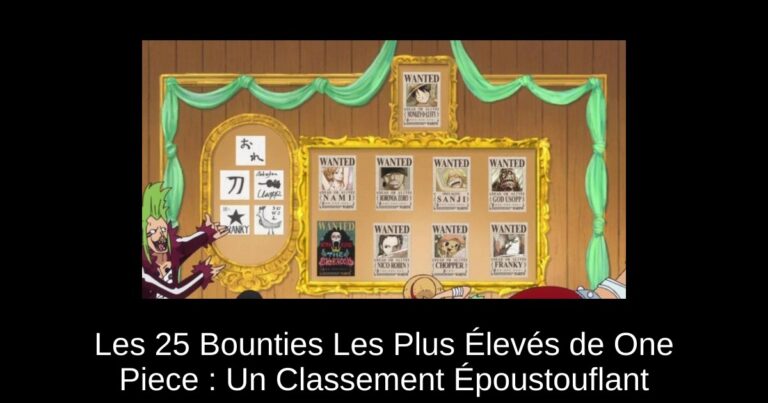 Les 25 Bounties Les Plus Élevés de One Piece : Un Classement Époustouflant