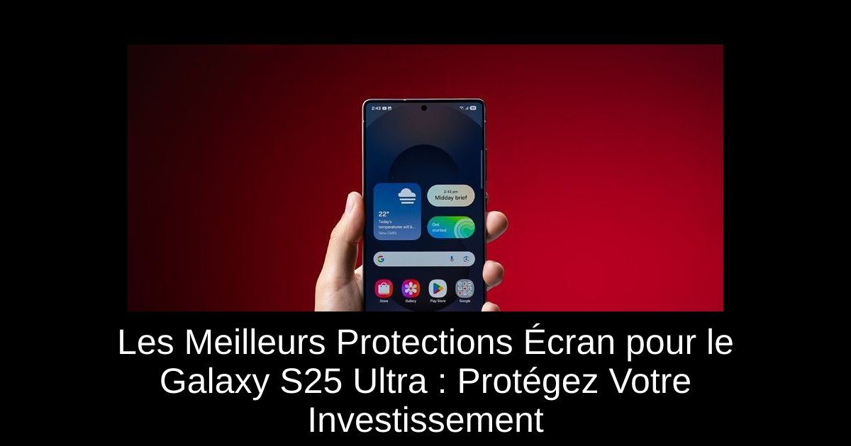 Les Meilleurs Protections Écran pour le Galaxy S25 Ultra : Protégez Votre Investissement
