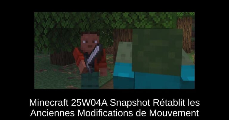 Minecraft 25W04A Snapshot Rétablit les Anciennes Modifications de Mouvement
