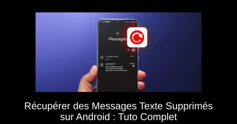 Récupérer des Messages Texte Supprimés sur Android : Tuto Complet