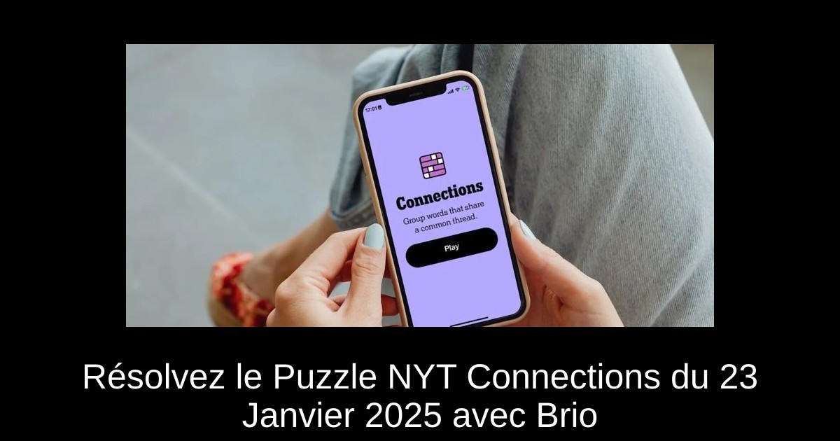 Résolvez le Puzzle NYT Connections du 23 Janvier 2025 avec Brio