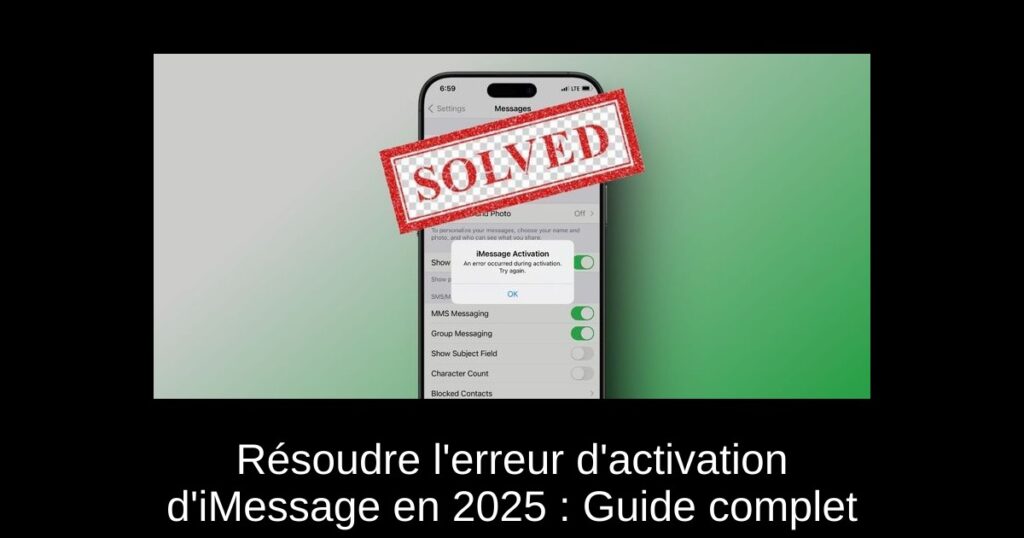 Résoudre l&rsquo;erreur d&rsquo;activation d&rsquo;iMessage en 2025 : Guide complet
