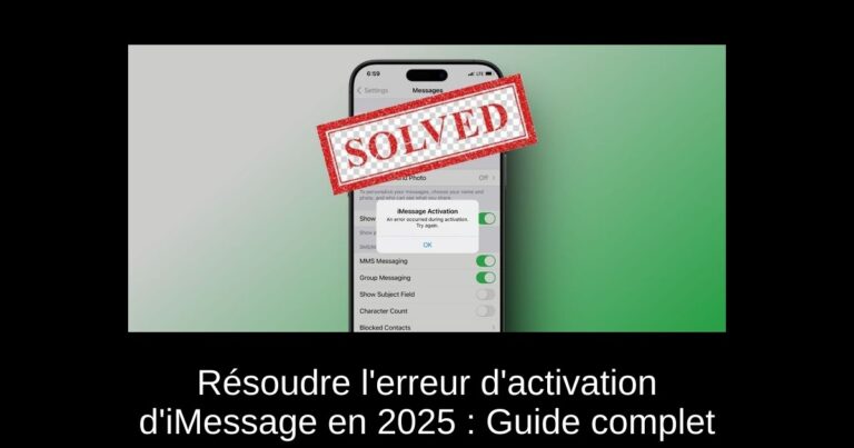 Résoudre l'erreur d'activation d'iMessage en 2025 : Guide complet
