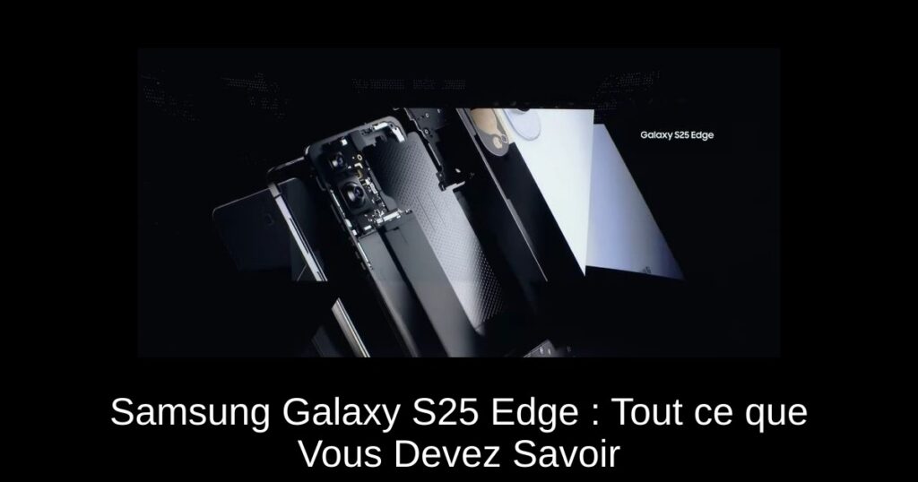 Samsung Galaxy S25 Edge : Tout ce que Vous Devez Savoir