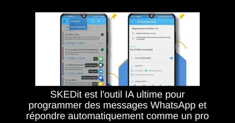 SKEDit est l'outil IA ultime pour programmer des messages WhatsApp et répondre automatiquement comme un pro
