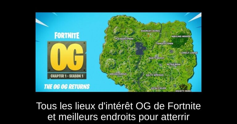 Tous les lieux d'intérêt OG de Fortnite et meilleurs endroits pour atterrir