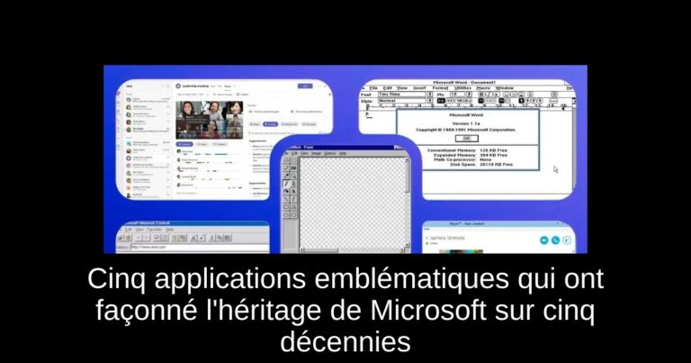 Cinq applications emblématiques qui ont façonné l'héritage de Microsoft sur cinq décennies