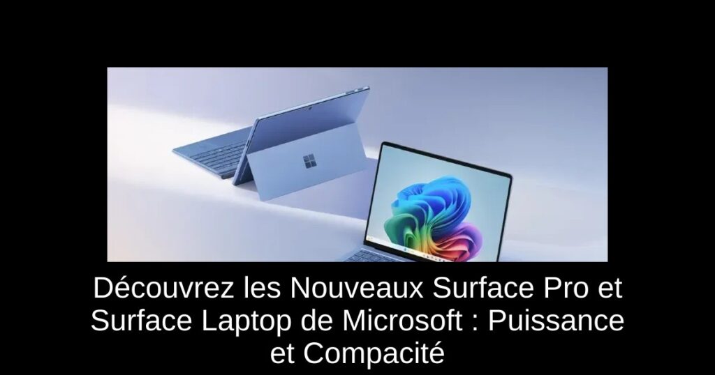 Découvrez les Nouveaux Surface Pro et Surface Laptop de Microsoft : Puissance et Compacité