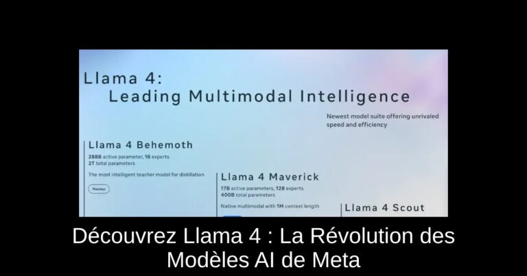 Découvrez Llama 4 : La Révolution des Modèles AI de Meta