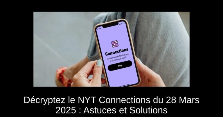 Décryptez le NYT Connections du 28 Mars 2025 : Astuces et Solutions