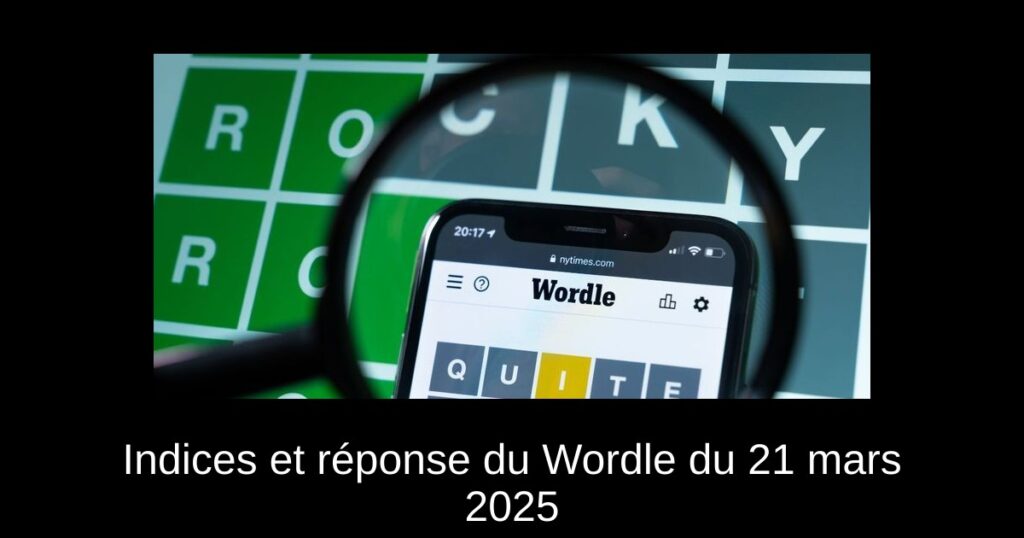 Indices et réponse du Wordle du 21 mars 2025