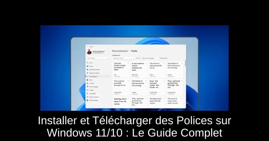 Installer et Télécharger des Polices sur Windows 11/10 : Le Guide Complet