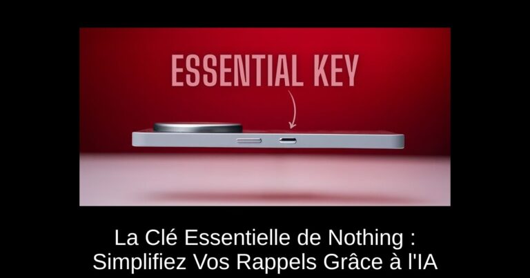 La Clé Essentielle de Nothing : Simplifiez Vos Rappels Grâce à l'IA